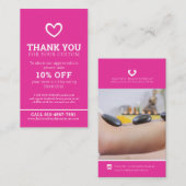 Carte De Visite Merci beauté santé photo promo rose répéter (Devant / Derrière)