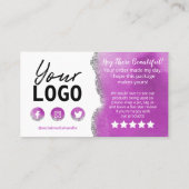 Carte De Visite Merci blanc de Parties scintillant d'âge d'argent  (Dos)