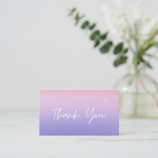 Carte De Visite Merci Blush rose violet Ombre dégradé tendance (Debout devant)