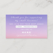 Carte De Visite Merci Blush rose violet Ombre dégradé tendance (Dos)