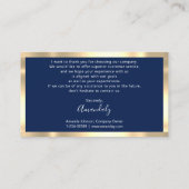 Carte De Visite Merci Business Insertion Logo Gold Cleaning Marine (Dos)