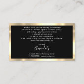 Carte De Visite Merci Business Insertion Logo Gold Frame Black (Dos)