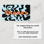 Carte De Visite Merci Business Rabais Bleu Bright Orange (Devant / Derrière)