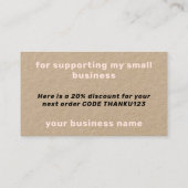 Carte De Visite Merci Business Rabais Blush Super Kraft (Dos)