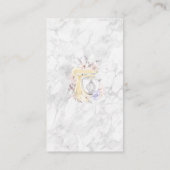 Carte De Visite Merci Cake Baking Marbre Floral Aquarelle (Dos)