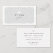 Carte De Visite Merci Cardiaque Gris Pour Votre Achat (Devant / Derrière)