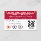 Carte De Visite Merci classique Photo publique QR Code Rouge (Dos)