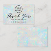 Carte De Visite merci clear opal arrière - plan (Devant / Derrière)