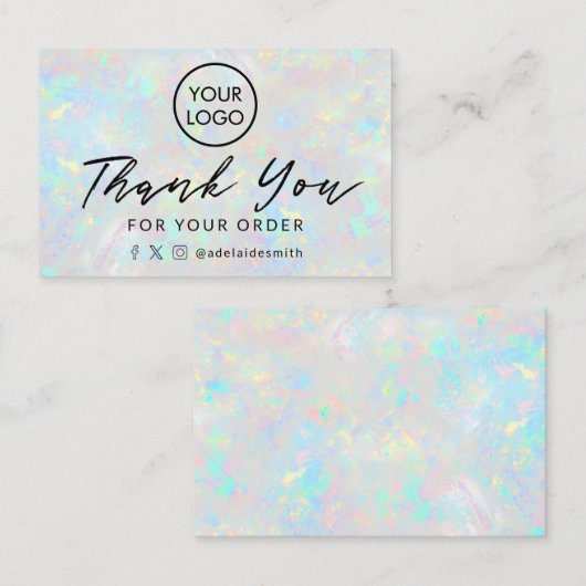 Carte De Visite merci clear opal arrière - plan (Devant / Derrière)