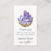 Carte De Visite Merci client Amethyst Crystal Crescent Moon (Devant)