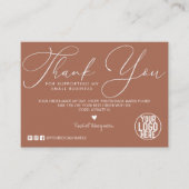 Carte De Visite Merci client de script en terre cuite blanche mini (Devant)