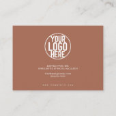 Carte De Visite Merci client de script en terre cuite blanche mini (Dos)