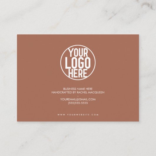 Carte De Visite Merci client de script en terre cuite blanche mini (Dos)