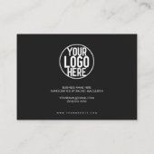 Carte De Visite Merci client de script noir blanc minimal (Dos)