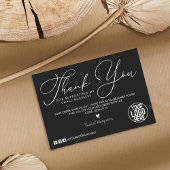 Carte De Visite Merci client de script noir blanc minimal