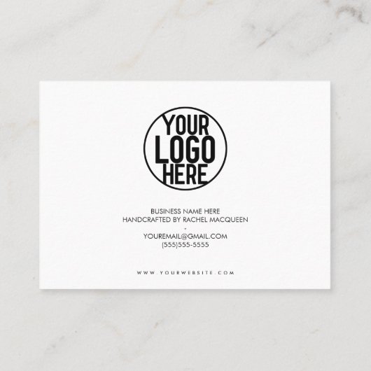 Carte De Visite Merci client de script noir blanc minimal (Dos)