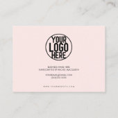 Carte De Visite Merci client de script noir rose minimal (Dos)