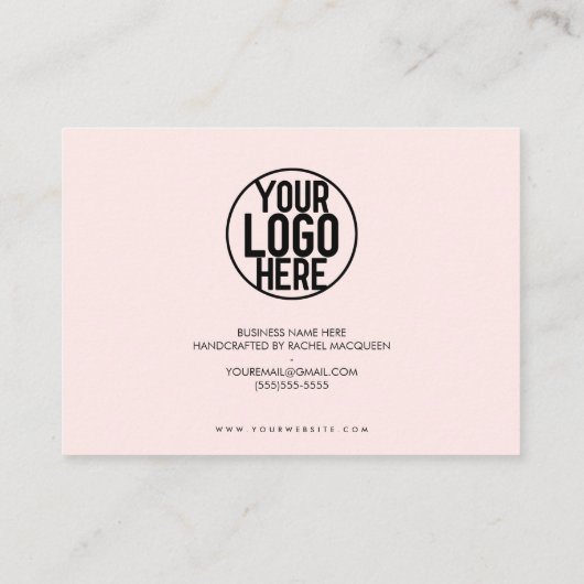 Carte De Visite Merci client de script noir rose minimal (Dos)