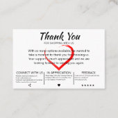 Carte De Visite Merci client élégant (Devant)