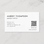 Carte De Visite Merci client fille QR Code blanc (Dos)