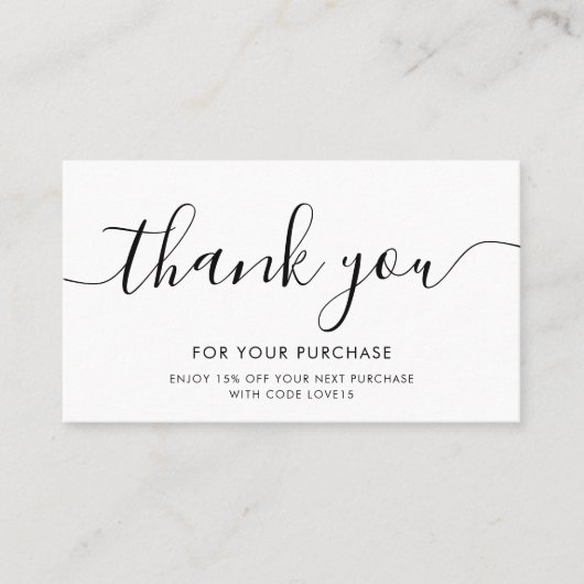 Carte De Visite Merci client fille QR Code blanc (Devant)