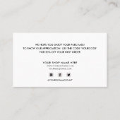 CARTE DE VISITE MERCI CLIENT GRIS CLAIR POUR VOTRE COMMANDE (Dos)
