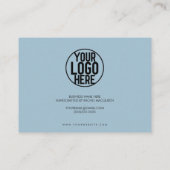 Carte De Visite Merci client minimum Dusty Blue Script noir (Dos)