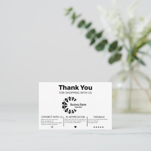 Carte De Visite Merci client moderne (Debout devant)