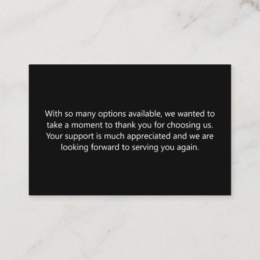 Carte De Visite Merci client moderne (Dos)