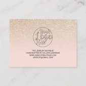 Carte De Visite Merci client Ombre Parties scintillant rose or (Dos)