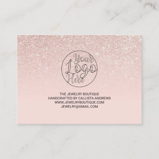 Carte De Visite Merci client Ombre Parties scintillant rose or ros