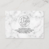 Carte De Visite Merci client simple en marbre noir blanc (Dos)