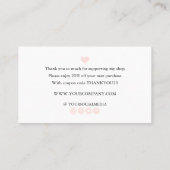 Carte De Visite Merci Coeur Rose Pour Votre Achat (Dos)