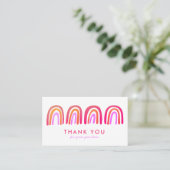 Carte De Visite Merci Commande Chic simple rose orange arc-en-ciel (Debout devant)