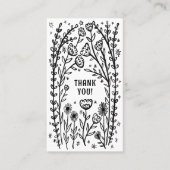 Carte De Visite MERCI Commande Code remise Fleur sauvage élégant (Devant)