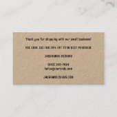 Carte De Visite MERCI Commande rabais Élégant Fleur sauvage Kraft (Dos)