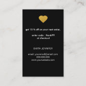 Carte De Visite Merci commercial minimal noir pour l'insertion de  (Dos)