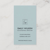 CARTE DE VISITE MERCI D'AFFAIRES FLORALE BLEU BLEU DOUX (Dos)