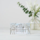 Carte De Visite Merci d'affaires joyeuses fêtes noël arbre (Debout devant)