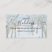 Carte De Visite Merci d'affaires joyeuses fêtes noël arbre (Devant)