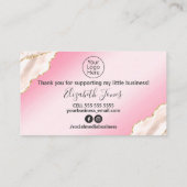 Carte De Visite Merci D'Agencement Rose Vierge Pour Votre Achat (Dos)