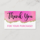 Carte De Visite Merci d'agrafage d'or rose blanche (Devant)