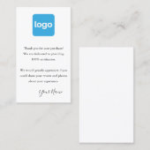 Carte De Visite Merci d'appréciation du client Ajouter un logo (Devant / Derrière)