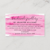 Carte De Visite Merci d'aquarelle moderne Script (Dos)