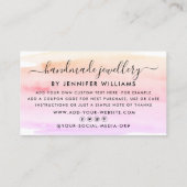 Carte De Visite Merci d'aquarelle moderne Script (Dos)