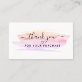 Carte De Visite Merci d'aquarelle moderne Script (Devant)