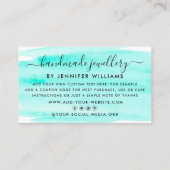 Carte De Visite Merci d'aquarelle moderne Script (Dos)