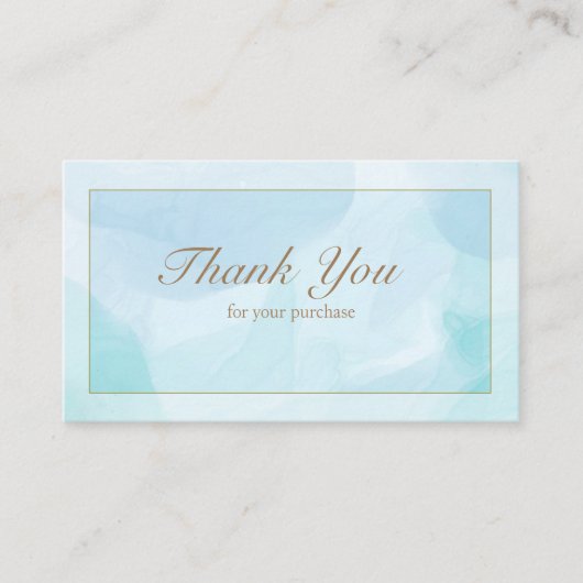 Carte De Visite Merci d'aquarelle Turquoise bleu moderne (Devant)