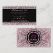 Carte De Visite Merci De Bling Rose Pour Commander Joaillerie Cons (Devant / Derrière)