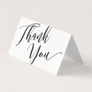 Carte De Visite Merci de calligraphie de police noir blanc